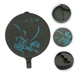 VILLFUL 4 Inch Fish Shape Calligraphy Inkstone Roasted Stone Traditional Chinese Writing Supplies Cover