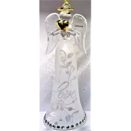 Lenox Joyous Tidings Love Angel with gold Heart Ornament  6” Tall  Glass New Box