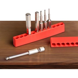 Telituny 12 Hole bit Holder, red 5 Pieces 12 Hole bit Storage bit Organizer Strips, Hexagonal bit Holder Strips bit Box Empty, Plastic Holder bit Storage for Drills and Screwdrivers