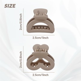 Dizila 70 Pieces Neutral Color 2.5cm/1" Mini Small Non-slip Plastic Moon Heart Hair Claws Clips Hair Clamps Barrettes Hair Accessories for Women Girls Teens Kids