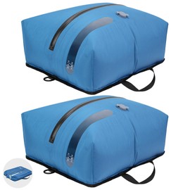 Vacuum Bags for Clothes, Reusable TPU Vacuum Bags with Airtight Valve, Travel Nylon Organiser with Waterproof Zip, Airtight Packing Cubes for Suitcase, Backpack, Hand Luggage