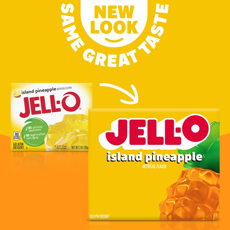 Jell-O Gelatin Dessert Island Pineapple, 3 OZ