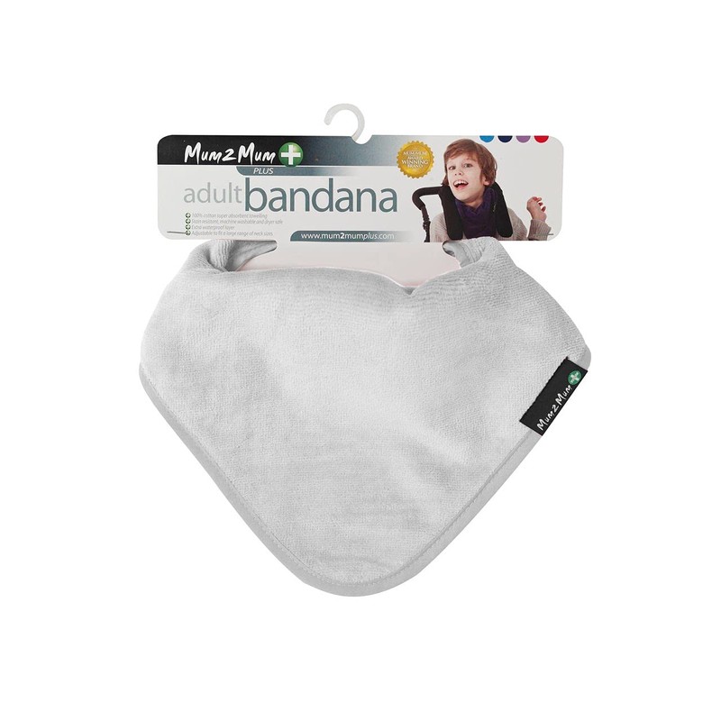 Mum2Mum Plus Special Needs Adult Bandana Bib in Stone (Pale