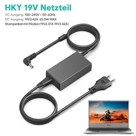 HKY Netzteil Ladegerät 65W für Medion Laptop FSP065-REB 40068634 Medion akoya E15301 E15302 S4403 S4401 S4404 S4402 E14301 E14412 E16401 E15308 S14401 S14402 S14405 S14407 A18-065N3A Ladekabel