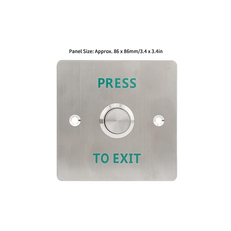 Momentary Push to Exit Button Switch Stainless Steel Panel Door