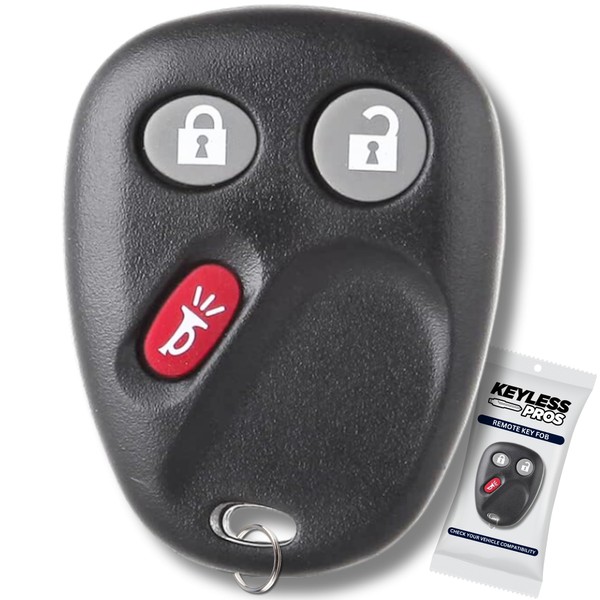 KeylessPros 3-Button Keyless Entry Remote Key Fob Replacement, fits Chevy