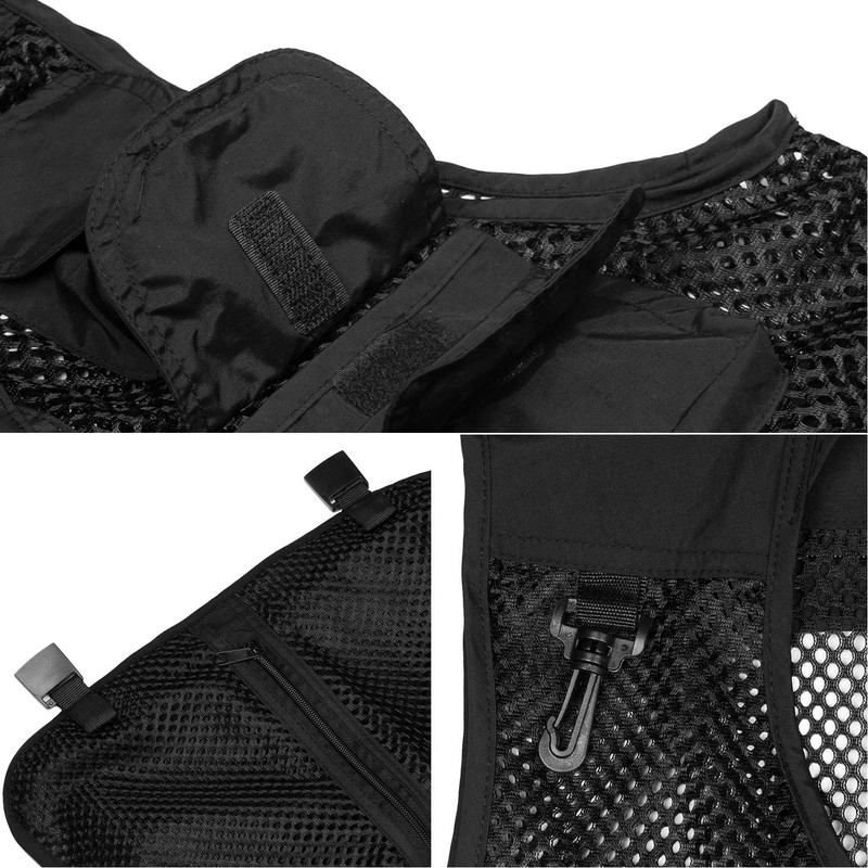 Freiesoldaten Men's Multi Pocket Vest Outdoor Fishing Camping Coat Breathable