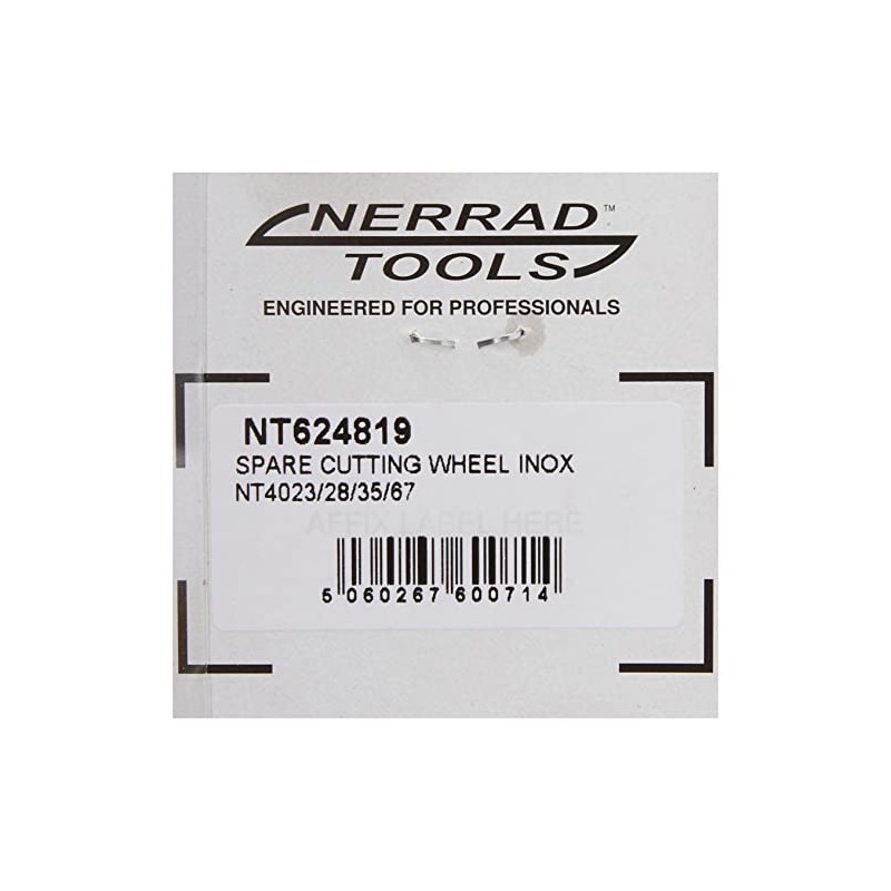 Nerrad Tools NT624819 NT4023/4028/4035/4067 INOX Spare Cutting Wheel, Black