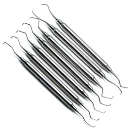 Gracey Curettes 1/2-13/14 Hollow Handle Double Ended Periodontal Dental Instruments Set of 7
