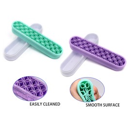 GDFYMI GDFYMI Silicone Makeup Brush Holder, 2Pcs Stand Pen Brush Organizers Drying Rack Travel Storage Box Multi-Purpose Desktop Organizer for Painting Eyeliners Makeup Brushes Pens - Green Purple