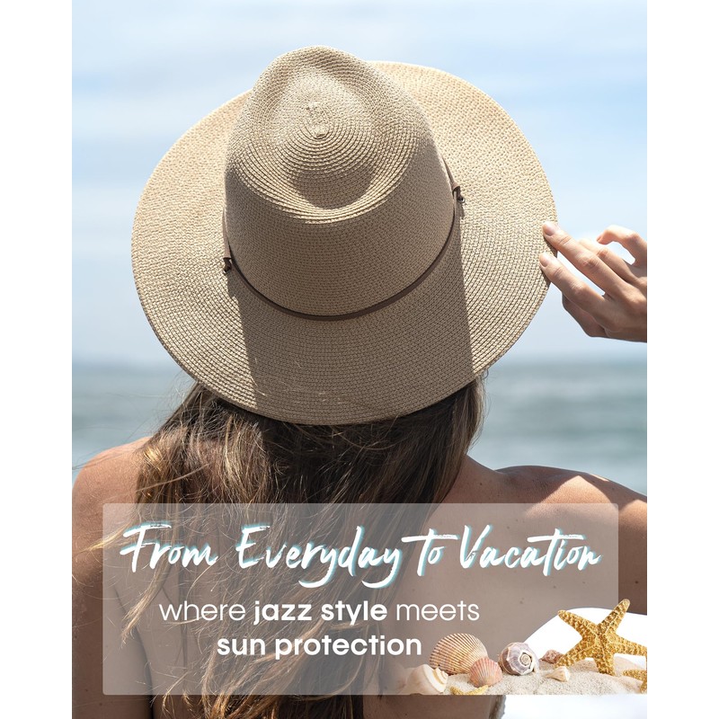 FURTALK Womens Sun Hat Summer Straw Beach Hats UPF 80+