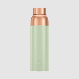 PAANI Pure Copper Water Bottle for Drinking 900ml with Grip Sleeve – Pure Copper Water Flask | Leakproof & Reusable Metal Water Bottle – Ayurvedic Travel WaterBottle for Gym & Yoga – Grey