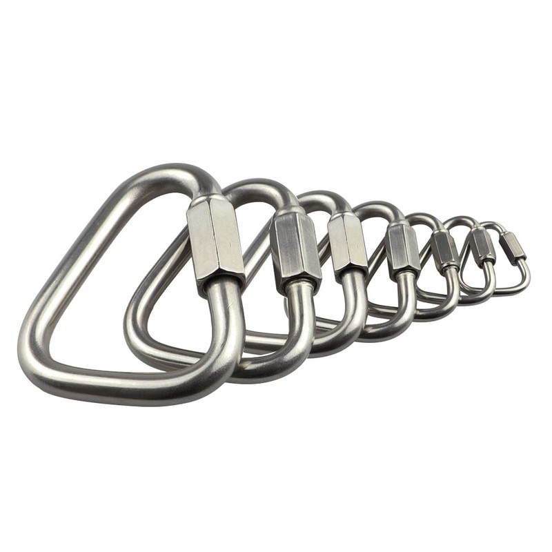 TopHomer Carabiner Buckle, 2PCS 12mm Triangle Link Chains, Stainless Steel