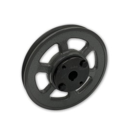 Single Groove 6.25" Cast Iron Electric Motor " H " Pulley/Sheave, Bushing Included, for 3/8" and 1/2" Top Width 3L/A/AK/4L/4LK Section V Belt, 1 Groove (5/8" Shaft / 0.625 Bore, AK64H)