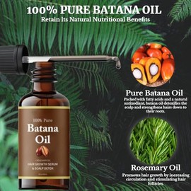 Aceite de batana para el crecimiento del cabello, aceite de batana 100% orgánico de Honduras con romero, mejora la nutrición del cabello y la piel, re