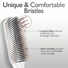 Daily Gard Detangling Hair Brush, Dry and Wet Detangler Hair Brush for Women and Men, Massager Scalp Brush for Straight/Curly/Thick/Long/Wavy/Damaged Hair, Silver