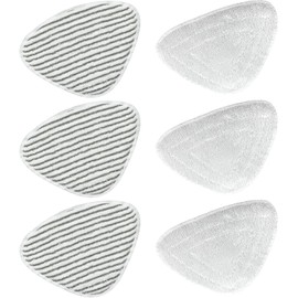 Bamyli 6 PCS Steam Mop Pads Compatible with Vileda and O-Cedar Steam Mop, Mop Head Replacement, Triangle Microfiber Cleaning Cloth, Microfibre Steam Mop Pads Replacement Pads(White&Grey)