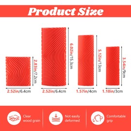 4 Pcs Wood Grain Tool,Rubber Wooden Pattern Graining Knurling Tool,Natural Wood Grain Painting Maker Tool,Wall Texture Pattern Embossing Painting Tool for DIY Wall Decor