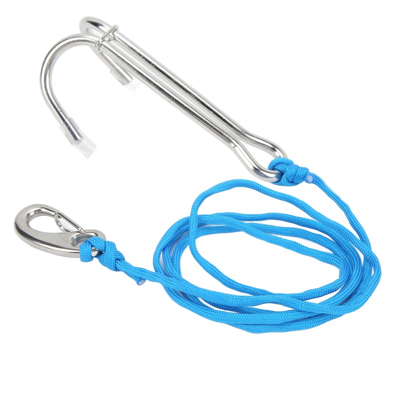 Diving Hooks Stainless Steel Double Reef Hook with Spiral Coil