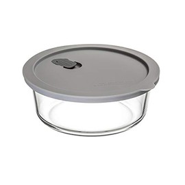 ClickClack Cook+ 0.9 Litre Heat Resistant Round Food Storage Container, Grey