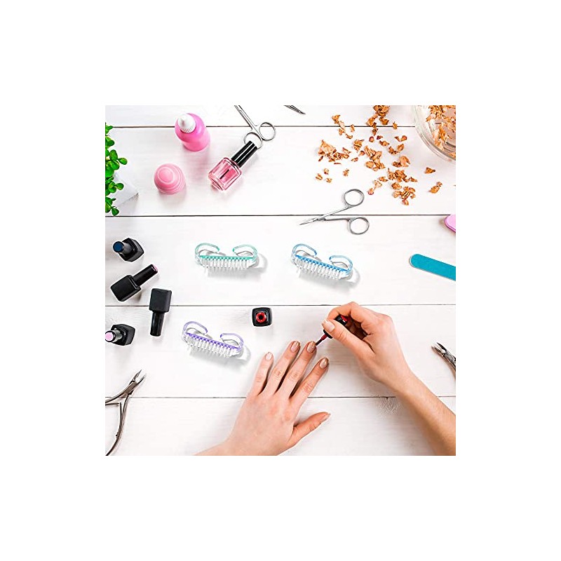 Belicia 4 Pieces Handle Nail Brush Nail Hand Scrubbing Cleaning