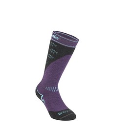 Bridgedale Women's Midweight Plus Ski-Merino Endurance Socks, Dark Purple, L