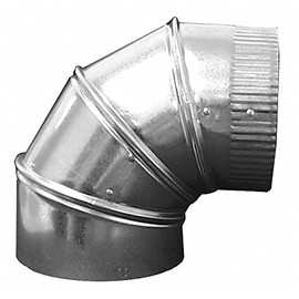 GREENSEAM Galvanized Steel 90 Degree Elbow, 12" Duct Fitting Diameter, 16" Duct Fitting Length
