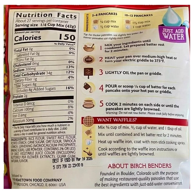 Birch Benders 2-PACK Birch Benders Ube Mochi Pancake Waffle Mix
