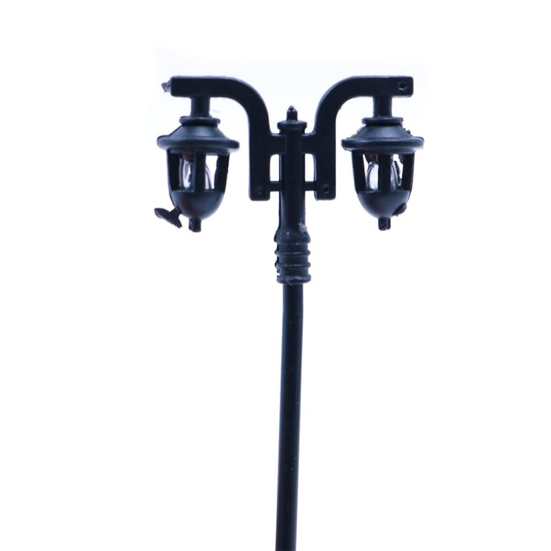 Tiardey 10pcs Double Head Lamp Model Railway Train/Road Lamp Post