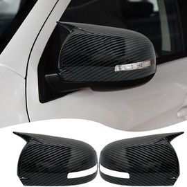 MUXEE Side Mirror Cover,for Mitsubishi Outlander Sport 2011-2024/Mitsubishi Outlander 2013-2020，2PCS Horned Turn Signal housing Cover Sets，Car Sport Accessories -Carbon Fiber