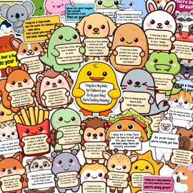 50PCS Emotional Support Animal Stickers – Affirmation Sticker Pack for Adults or Kids Cute Inspirational Buddies for Water Bottles, Laptops, Phones, Positive Quote Vinyl