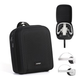 JSVER Case for Meta Quest 3/3S, Carry Case for Oculus Quest 2 Travel Case, VR Headset, Gamepad Controller and Accessories, Compatible with Standard Strap, Black, black