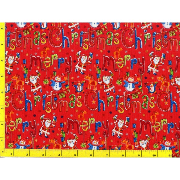 NA Merry Christmas Characters on Red By The Yard CCHWOR09135