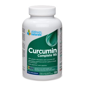 Platinum Naturals Curcumin Complete 95-120 High Absorption Vegan Liquid Capsules, 250mg Turmeric Derived Supplement - Enhanced Joint Comfort & Mobility, Potent Antioxidant for Brain & Skin Support