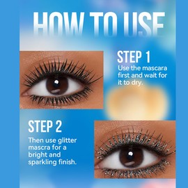 Baorder 3 Colors Glitter Mascara Eyeshadow,Lengthening Curling Volume Mascara,Sparkling Silver/Gold/Purple Diamond Mascara,Waterproof Colorful Lashes for Eyelashes Party Stage Use