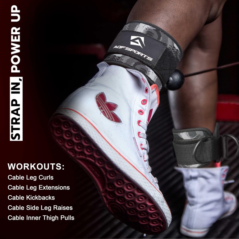 AQF Ankle Straps for Cable Machines Attachment - Neoprene Padded