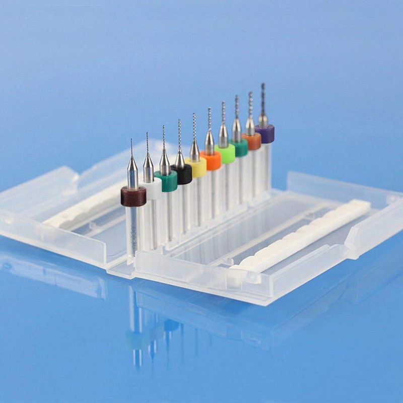 WayinTop 50pcs PCB Drill Bits Set Spiral Flute Carbide 0.3mm-1.2mm