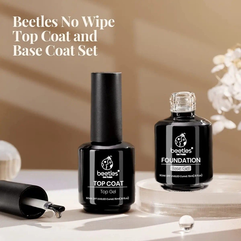 Beetles Juego Capas Uñas Capa Gel Base Color Transparente
