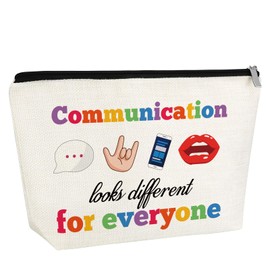 Gfhzdmf Funny Speech Therapist Gift Slp Makeup Bag Appreciation Gifts for Therapist Thank You Graduation Gifts for Speech Language Therapists Cosmetic Bag Travel Pouch with Zipper