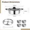 8Inch Stainless Steel Egg Poacher Pan, 4 Egg Poaching Cups