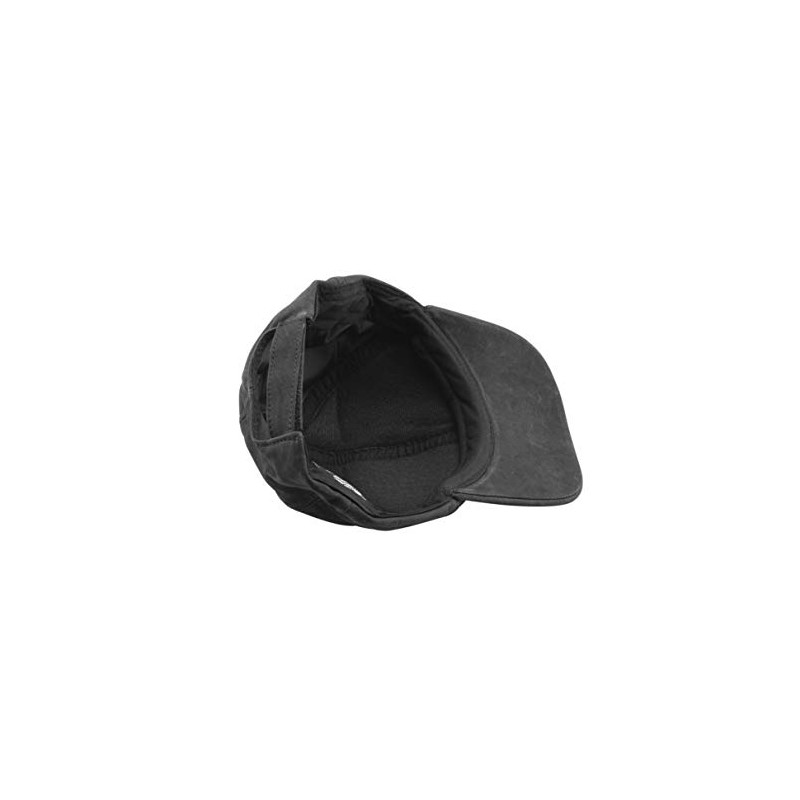Black Jungle Leather Biker Cap, Leather Cap, Leather Cap, Black