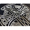 Silver Engraved Celtic Cross Car Tag Diamond Etched Vanity Front
