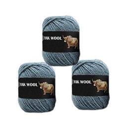 3 Balls Thick Yak Wool Yarn Soft Cashmere Thread Knitting Worsted Blended Crochet Yarn for DIY Sweater Scarf Gloves Yarn 300g (Deep Blue)