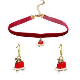 Stocking Stuffers Holiday Outfits for Women 2024 Christmas Necklace Earrings Set Christmas Jewelry for Women Stocking Stuffers for Christmas Gifts Christmas Tree Hat Santa Candy Necklace Set Trendy Christmas Gift