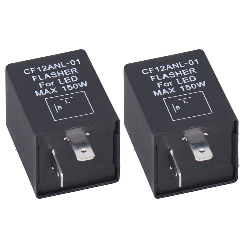 2Pcs LED Flasher 2‑Pin Electronic Relay Normally Open Car Turn