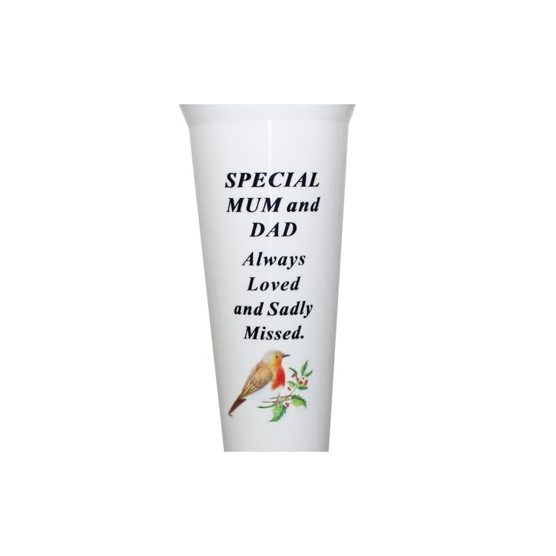 Memorial Grave Flower Pot - 33cm tall Sturdy White Memorial
