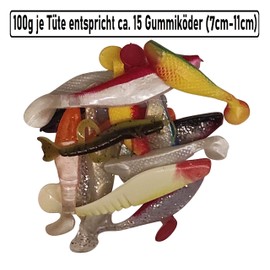 SANDAFISHING 300 g Set Relax Rubber Bait Rubber Fish Perch Zander - Rubber Fish Trout Pike Bait Rubber Bait (300 g Rubber Bait)