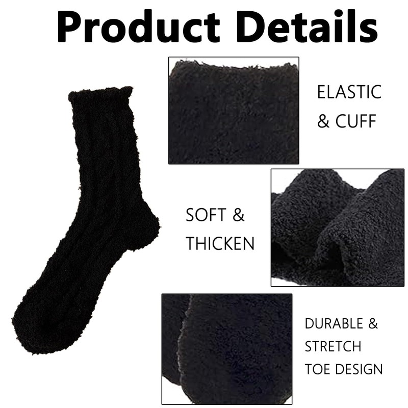 5 Pairs Fluffy Socks Black Fluffy Socks Fuzzy Socks Men