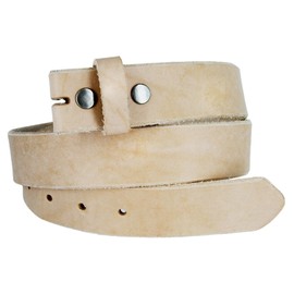 Kids Hand Crafted Made In USA Heavyweight Natural One Piece Cowhide Leather Belt Strap With Slot Hole (1 3/4" Or 45MM wide) Size22