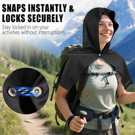 AOPREL Cooling Hoodie Towel Magnetic Lock Towels for Neck and Face UV Protection, Moisture-Wicking for Camping Gym and Yoga